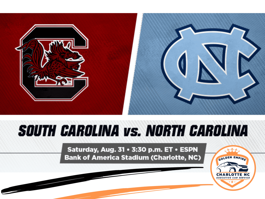 South Carolina Gamecocks and North Carolina Tar Heels with Executive Car Service Charlotte